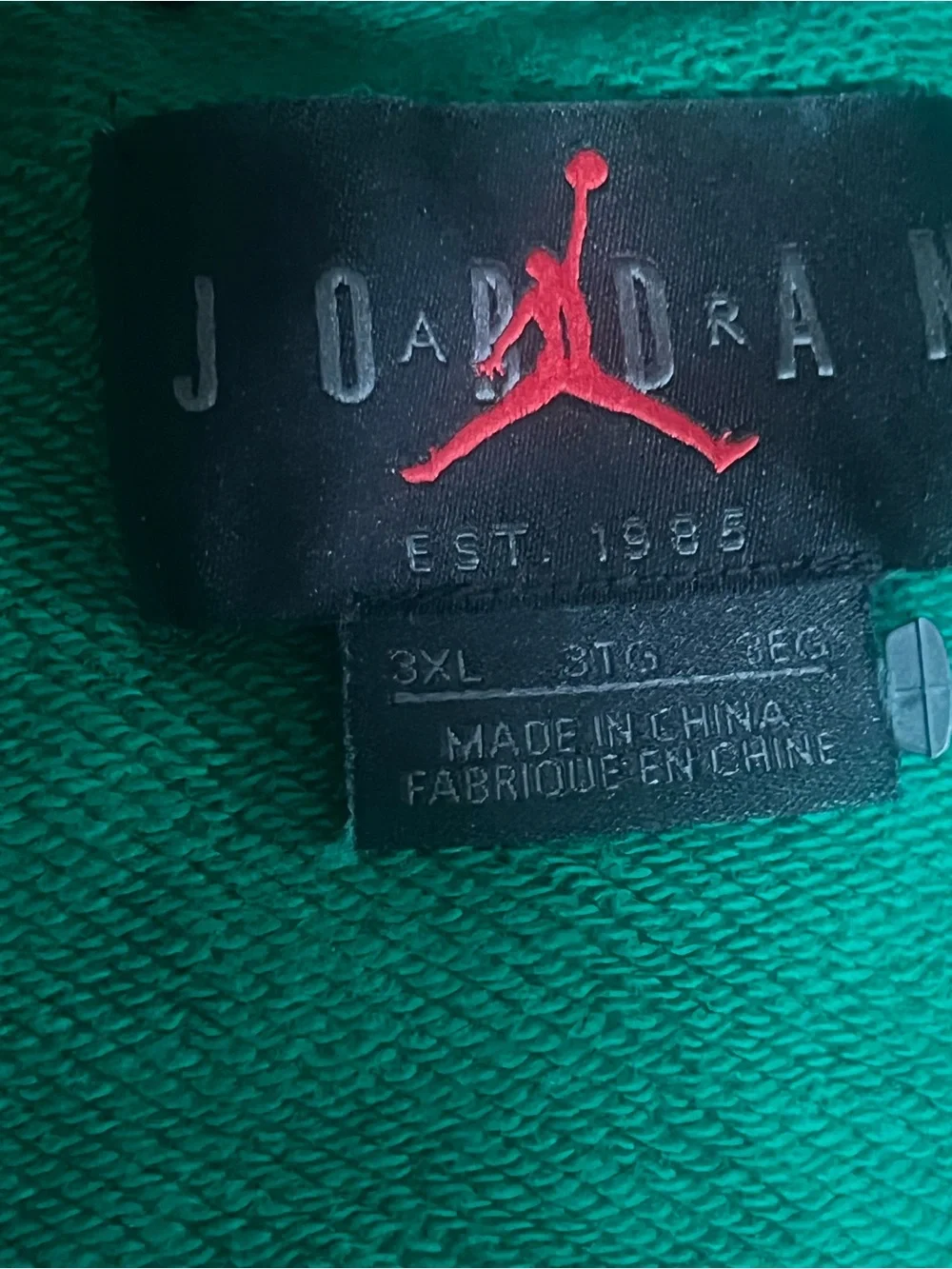 Jordan Green Crewneck Sweatshirt with Black/White Sleeve Panels
